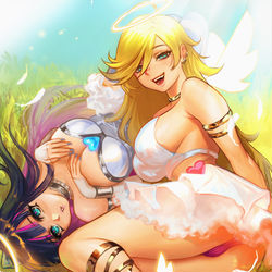 This is a pixiv picture whose title is Panty and Stocking.