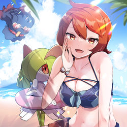 This is a pixiv picture whose title is あっちで一緒に泳がない？.