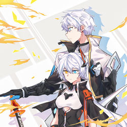 This is a pixiv picture whose title is 祖孙.