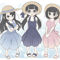 This is a pixiv picture whose title is 夏待ちワンピな美術部ガール.