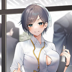 This is a pixiv picture whose title is ボタンが….