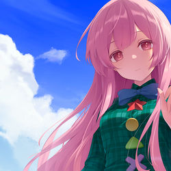 This is a pixiv picture whose title is 膝枕こころ.