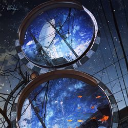 This is a pixiv picture whose title is 鏡の中の水槽.