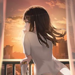 This is a pixiv picture whose title is sunset.