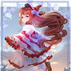 This is a pixiv picture whose title is 夏祭り魔女(全身版).