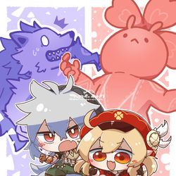 This is a pixiv picture whose title is げんそばくはつ！！🐺🍀.