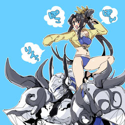 This is a pixiv picture whose title is 為朝おじと牛若丸.