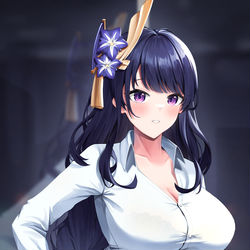 This is a pixiv picture whose title is 雷電将軍.