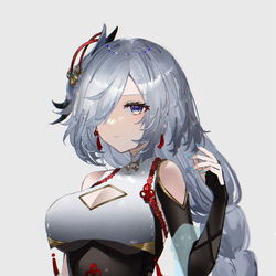 This is a pixiv picture whose title is 79日目、申鶴.