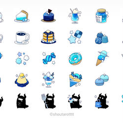 This is a pixiv picture whose title is 星空スイーツ絵文字.