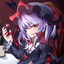This is a pixiv picture whose title is 晩酌タイムレミリアお嬢様.