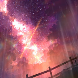 This is a pixiv picture whose title is 夢降る空にて、.