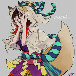 This is a pixiv picture whose title is 【🦊👻】【☺🕊💃】.