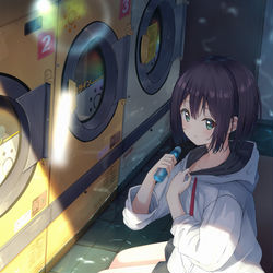 This is a pixiv picture whose title is 水没コインランドリー.