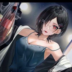 This is a pixiv picture whose title is 深夜に家に来て、人生も生活習慣も破壊してくるタイプの女の子.