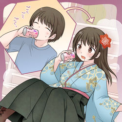 This is a pixiv picture whose title is 【pixivリクエスト】男の子が大正ロマンな女子大生に.