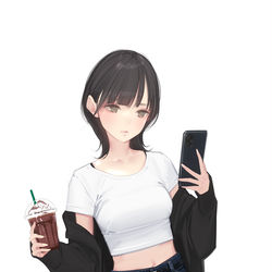 This is a pixiv picture whose title is 穴あきデニム.