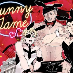 This is a pixiv picture whose title is 【創作BLフリゲ】Bunny Game.