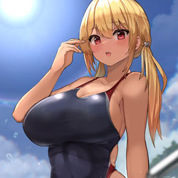 This is a pixiv picture whose title is 競泳水着ギャルちゃん.