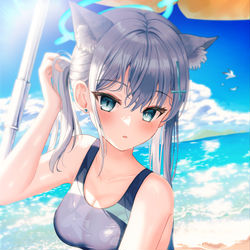 This is a pixiv picture whose title is 水着 シロコ.