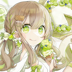 This is a pixiv picture whose title is 〈告知〉夏のシャインマスカット.