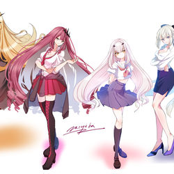This is a pixiv picture whose title is 妖精國の騎士と王と学園パロ.