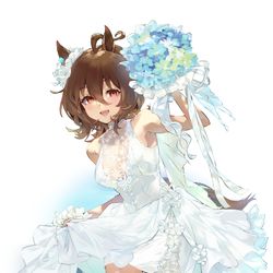 This is a pixiv picture whose title is タキオンのビーチウエディング.
