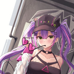 This is a pixiv picture whose title is 「………は？」🤔👾💜.