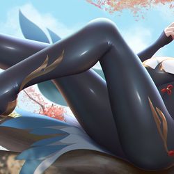 This is a pixiv picture whose title is 申鶴.