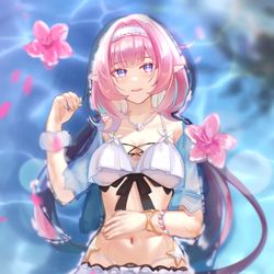 This is a pixiv picture whose title is 「海边系列1」爱莉.