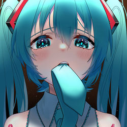 This is a pixiv picture whose title is 1日1ミクチャレンジ29日目　「パクっ」.