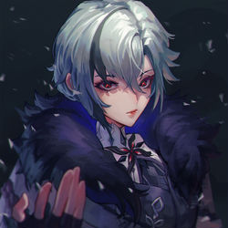 This is a pixiv picture whose title is arlecchino : genshin impact.