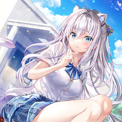 This is a pixiv picture whose title is 水こわい…….