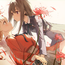 This is a pixiv picture whose title is Lycoris Recoil.