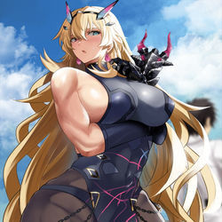 This is a pixiv picture whose title is バゲ子さんの照れ顔.