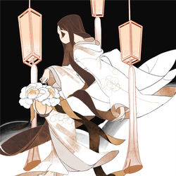 This is a pixiv picture whose title is 牡丹灯籠.