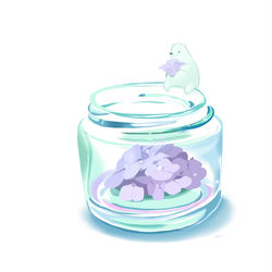 This is a pixiv picture whose title is 瓶詰アジサイ.