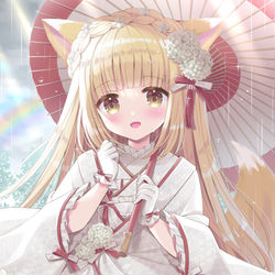 This is a pixiv picture whose title is 狐の嫁入り.