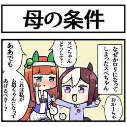 This is a pixiv picture whose title is ロリスペちゃんと母性.