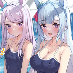 This is a pixiv picture whose title is トレーナーの視線を感じるマックイーン.