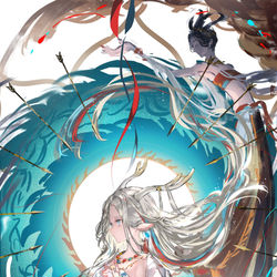 This is a pixiv picture whose title is 九色鹿.