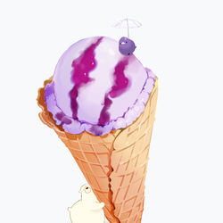 This is a pixiv picture whose title is 雨の日ブルーベリーアイス.