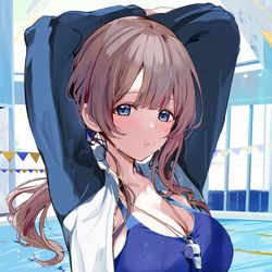 This is a pixiv picture whose title is スク水ほなちゃん.