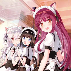 This is a pixiv picture whose title is 猫耳メイド.