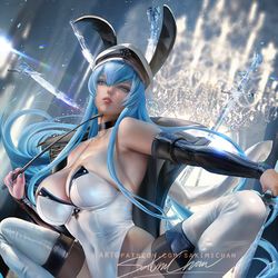 This is a pixiv picture whose title is うさ耳エスデスBunny Esdeath 艾斯德斯兔子.