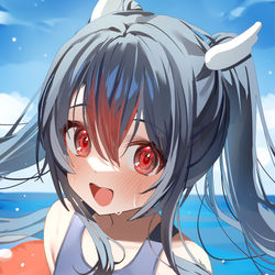 This is a pixiv picture whose title is スク水めいちゃん.
