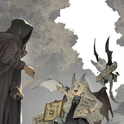 This is a pixiv picture whose title is 洞窟の魔物.