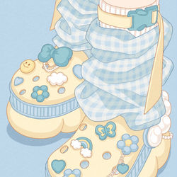 This is a pixiv picture whose title is 💙💛👟.