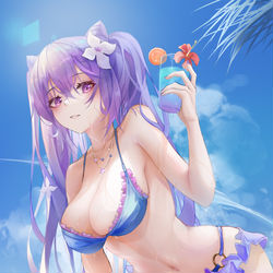 This is a pixiv picture whose title is summer keqing.