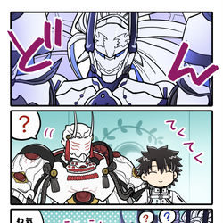 This is a pixiv picture whose title is 為朝さんと森くんを並べたいぐだ.
